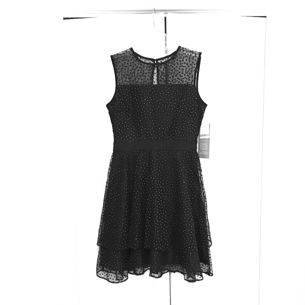 Black party dress with rhinestones